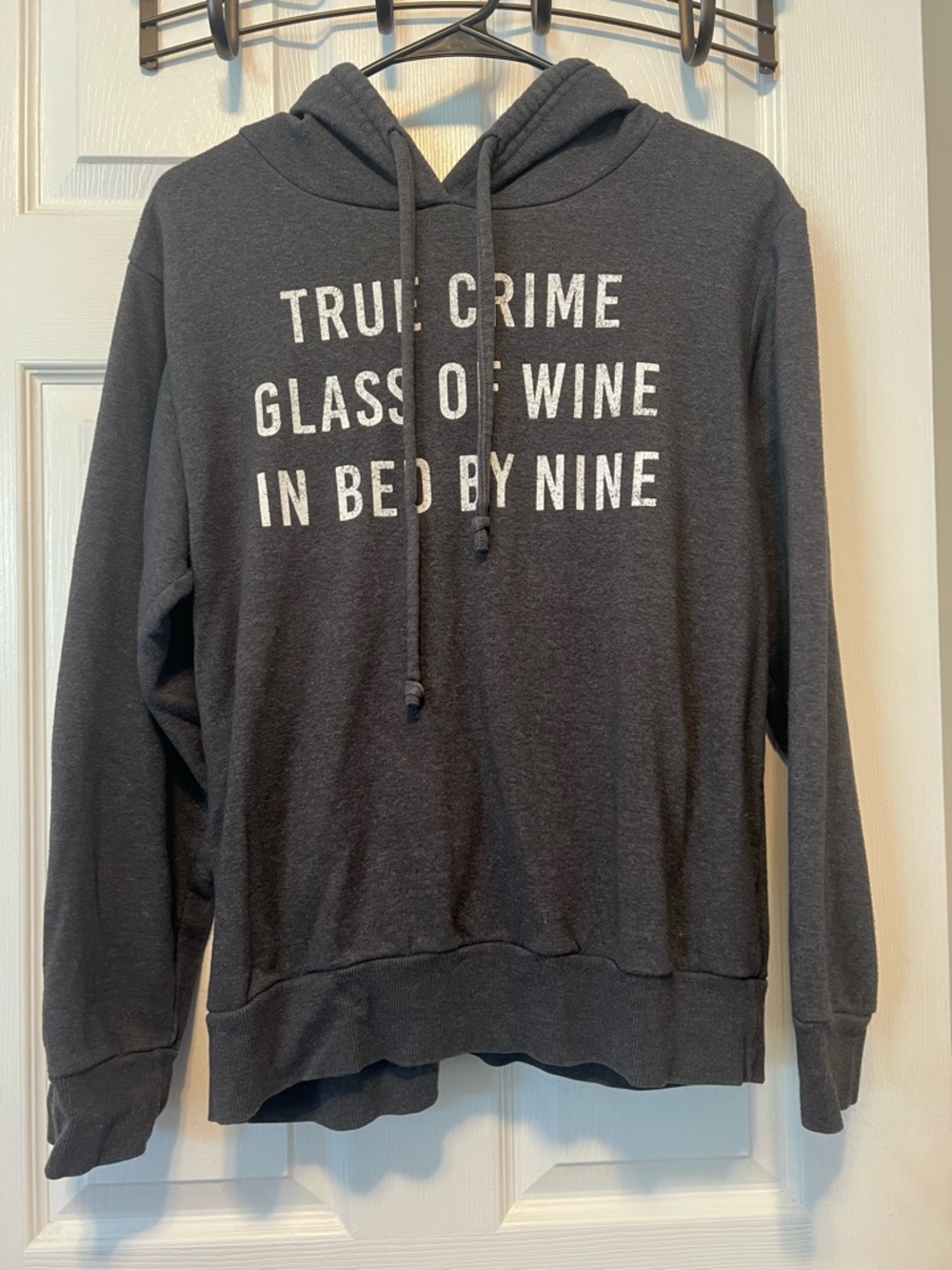 Fifth Sun Charcoal Gray Hooded Sweatshirt with White Text